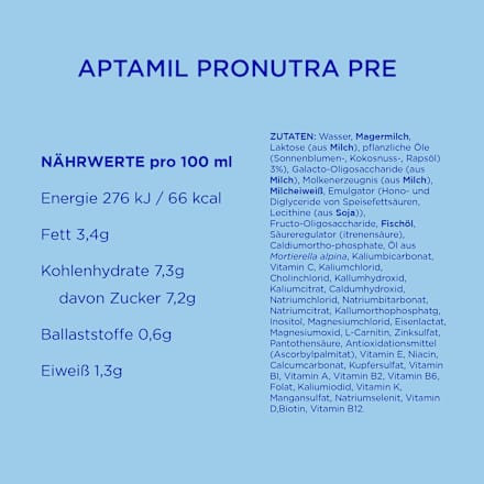 Anfangsmilch Pre Pronutra von Geburt an Aptamil