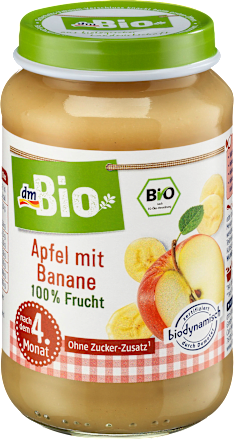Apfel mit Banane nach dem 4. Monat, Demeter dmBio
