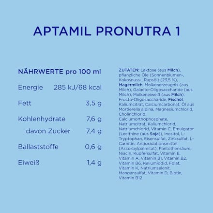 Začetno mleko za dojenčke Pronutra 1, 0 m+ Aptamil