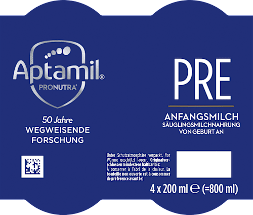 Anfangsmilch Pronutra Pre trinkfertig von Geburt an 4x200ml Aptamil