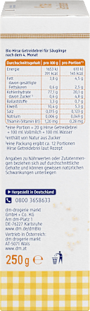 Getreidebrei Hirse nach dem 4. Monat dmBio