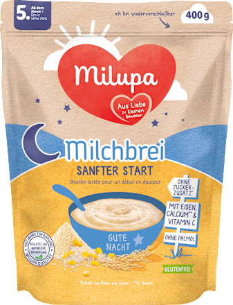 Abendbrei Milch Sanfter Start Gute Nacht ab dem 5. Monat Milupa