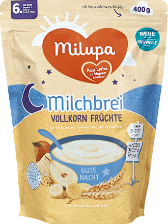 Abendbrei Milch Vollkorn Früchte ab dem 6. Monat Milupa