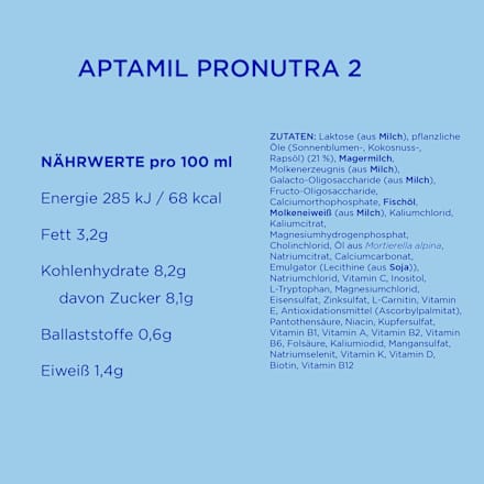 Folgemilch 2 Pronutra nach dem 6. Monat Aptamil