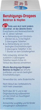 Beruhigungs-Dragees Baldrian & Hopfen Mivolis