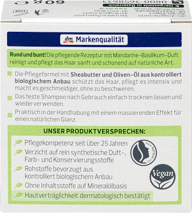 Festes Shampoo mit Mandarine-Basilikum-Duft alverde NATURKOSMETIK