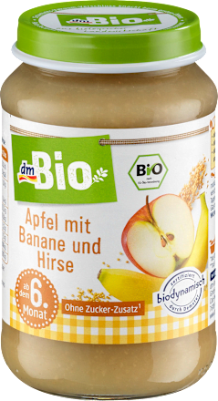 Apfel mit Banane und Hirse ab dem 6. Monat, Demeter dmBio