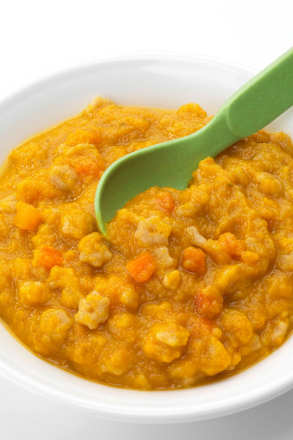 Vegetarisches Menü Karotte-Brokkoli mit Dinkelnudeln ab dem 8. Monat, Demeter dmBio