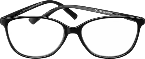 Okulary do czytania czarne, kocie oczy, moc: +3,0 VISIOMAX