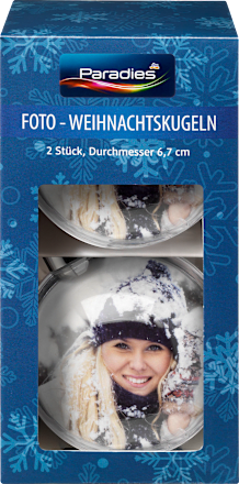 Foto-Weihnachtskugeln silber Paradies