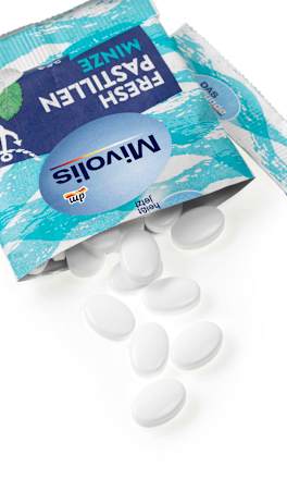 Pastillen, Minze, zuckerfrei Mivolis