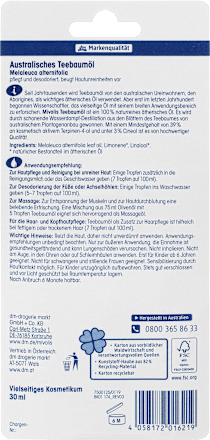 Australisches Teebaumöl Melaleuca alternifolia Mivolis