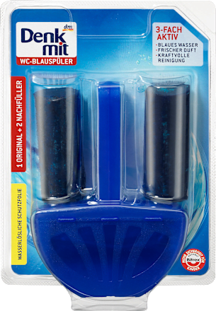 WC-Blauspüler 1 Original + 2 Nachfüllpacks Denkmit