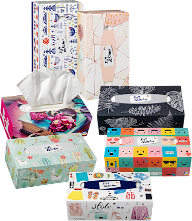 Taschentücher Box Design (100 Stück)  Soft&Sicher