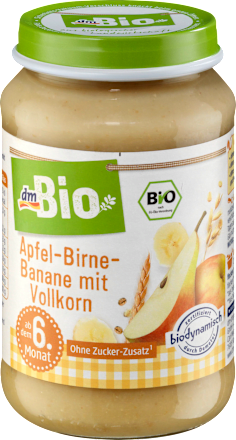 Apfel-Birne-Banane mit Vollkorn ab dem 6. Monat, Demeter dmBio