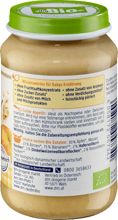 Apfel-Birne-Banane mit Vollkorn ab dem 6. Monat, Demeter dmBio