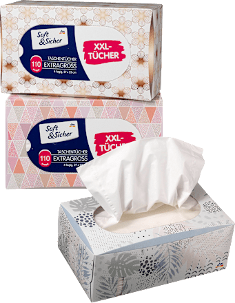Taschentücher Box mit extra großen Taschentüchern Soft&Sicher