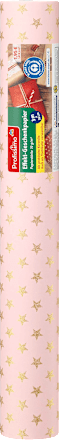 Geschenkpapier Kurzrolle Premium Sterne rosa/gold  Profissimo