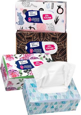 Taschentücher Box mit extra großen Taschentüchern (110 Stück) Soft&Sicher