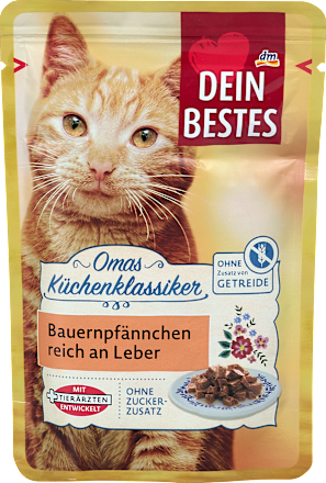Nassfutter Katze Oma's Küchenklassiker Bauernpfännchen reich an Leber Dein Bestes