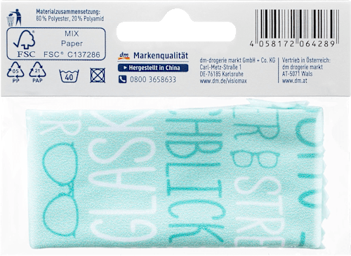 Mikrofaser Brillenputztuch Äuglein ODER Durchblick VISIOMAX