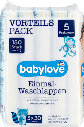 Einmal Waschlappen (5x30 St) babylove