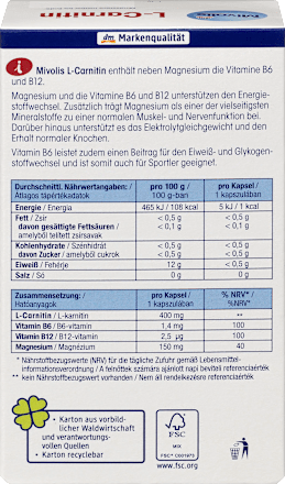 L-Carnitin Kapseln 60 St. Mivolis