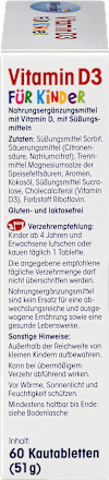 Vitamin D3 Kautabletten für Kinder, Kautabletten 60 St. Mivolis