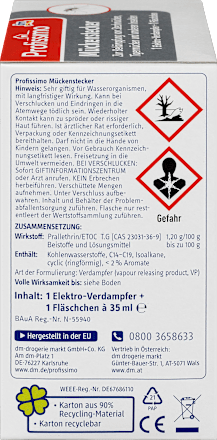 Mückenstecker 1 Elektro-Verdampfer + 1 Fläschchen Profissimo