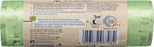 Müllbeutel 10 l mit Tragegriff aus Biofolie Profissimo