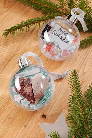 Foto-Weihnachtskugeln silber Paradies