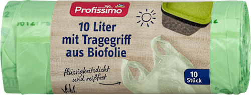 Vrecia na odpad z BIO fólie s uškom 10 l Profissimo