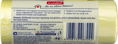 Müllbeutel 20 l mit Zugband & Zitrusduft Profissimo