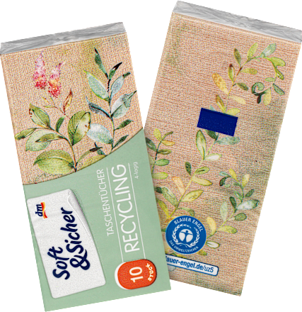 Chusteczki higieniczne z recyklingu, 4-warstwowe, 15x10 szt. Soft&Sicher