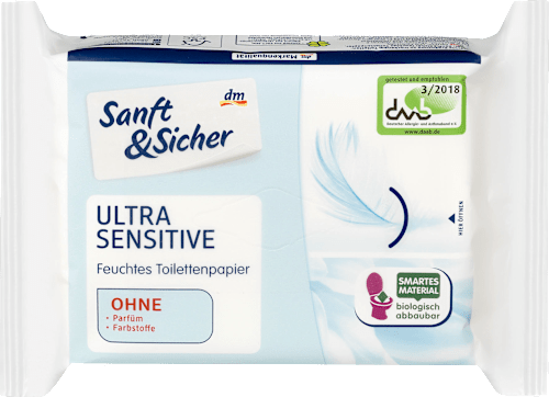 Feuchtes Toilettenpapier Ultra Sensitive  Sanft&Sicher