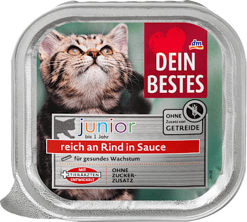 Nassfutter Katze Kitten mit Rind in Sauce, Junior Dein Bestes