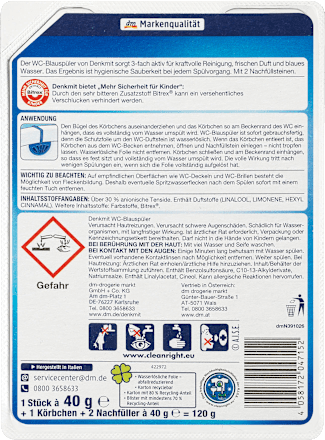 WC-Blauspüler 1 Original + 2 Nachfüllpacks Denkmit