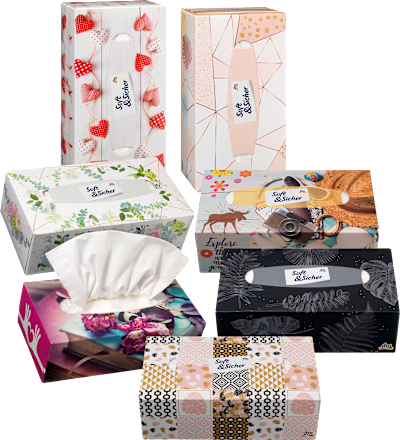 Taschentücher Box Design Soft&Sicher