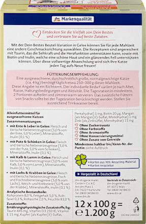 Potpuna hrana za mačke - meso, 12X100 g Dein Bestes