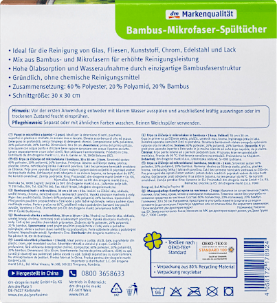 Bambus-Mikrofaser-Spültücher  Profissimo