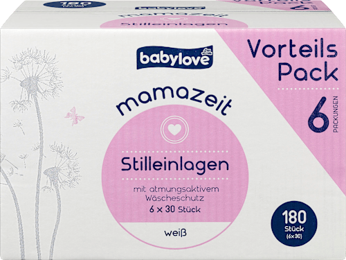 Mamazeit Stilleinlagen weiß, 6x30 Stück babylove Mama