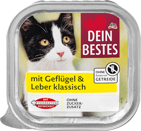 Nassfutter Katze mit Geflügel & Leber klassisch Dein Bestes