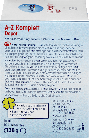 A-Z Komplett Depot, Tabletten, 100 St. Mivolis