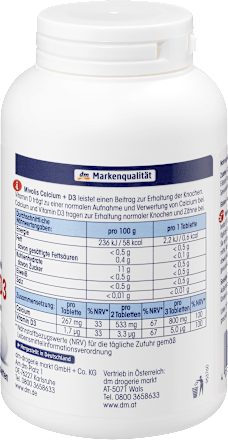 Calcium + D3 Tabletten, 300 St.  Mivolis