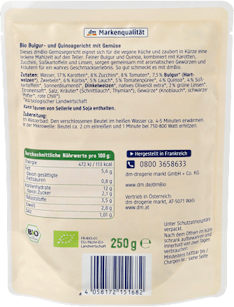 Gemüsepfanne mit Bulgur und Quinoa dmBio