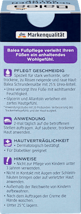 Fuß-Creme, Schrundensalbe mit 25% Urea Balea