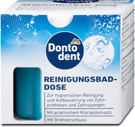 Posoda za čiščenje zobnih protez, več različic Dontodent