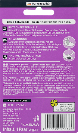 Wkładki żelowe do butów na wysokich obcasach, 1 para Balea