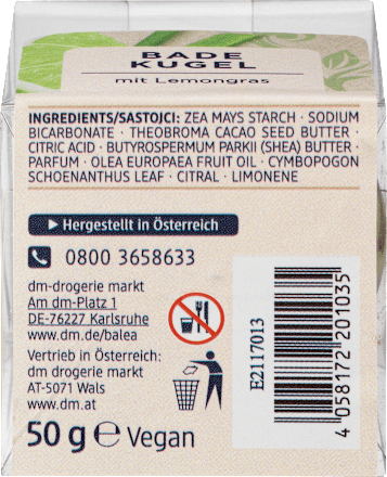 Badekugel Lemongras/Kornblume Balea