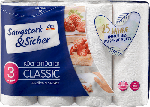 Ręcznik papierowy 3-warstwowy, 4x64 listki Saugstark&Sicher